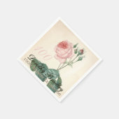 Vintage botanische Rose 100. Geburtstagsparty PN Serviette (Ecke)