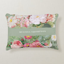 Vintage botanische Rose Pastellgrün und rosa