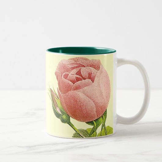 Vintage botanische Rose Pink Tasse (Rechts)