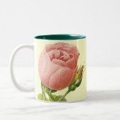 Vintage botanische Rose Pink Tasse (Links)