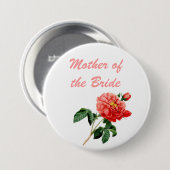 Vintage botanische rote Rose Blume Mutter Button (Vorne & Hinten)