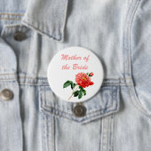 Vintage botanische rote Rose Blume Mutter Button (Beispiel)