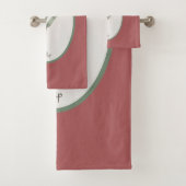 Vintage Botanische Rote Tulip Blume Cameo Badhandtuch Set (Insitu)