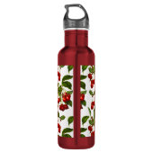 Vintage Botanische Rotkirschen Edelstahlflasche (Rückseite)