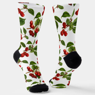 Vintage Botanische Rotkirschen Socken