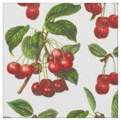Vintage Botanische Rotkirschen Stoff (Nahaufnahme)