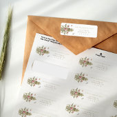 Vintage botanische Rückgabeadresse