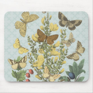 Vintage Botanische Schmetterlinge...Mousepad Mousepad