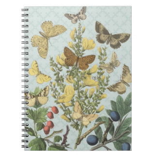 Vintage Botanische Schmetterlinge...Notizbuch Notizblock