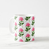 Vintage Botanische Schrift, Fuchsienrosa Kaffeetasse (Vorderseite Links)