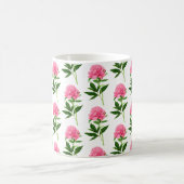 Vintage Botanische Schrift, Fuchsienrosa Kaffeetasse (Mittel)