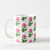 Vintage Botanische Schrift, Fuchsienrosa Kaffeetasse (Links)