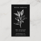 Vintage Botanische Schwarz-Weiß-Visitenkarte Visitenkarte (Vorderseite)