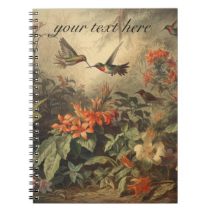 Vintage botanische Szene Kolibris anpassbar Notizblock