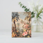 Vintage botanische Szene mit Palmen Postkarte (Stehend Vorderseite)