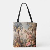 Vintage botanische Szene mit Palmen Tasche (Rückseite)