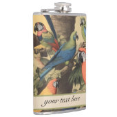 Vintage botanische Szene parrotsanpassbar Flachmann (Rechts)