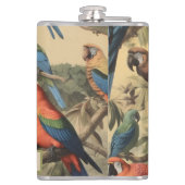 Vintage botanische Szene parrotsanpassbar Flachmann (Rückseite)