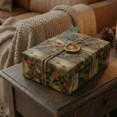 Vintage botanische Szene von Kolibris und Blume Geschenkpapier