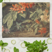 Vintage botanische Szene von Kolibris und Blume Geschirrtuch (Gefaltet)