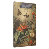 Vintage botanische Szene von Kolibris und Blume Klemmbrett (Rechts)