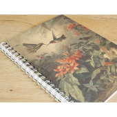 Vintage botanische Szene von Kolibris und Blume Notizblock