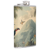 Vintage botanische Szene von Toucans und Blume Flachmann (Rechts)