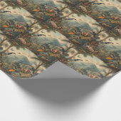 Vintage botanische Szene von Toucans und Blume Geschenkpapier (Ecke)