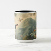 Vintage botanische Szene von Toucans und Blume Tasse (Zentrum)