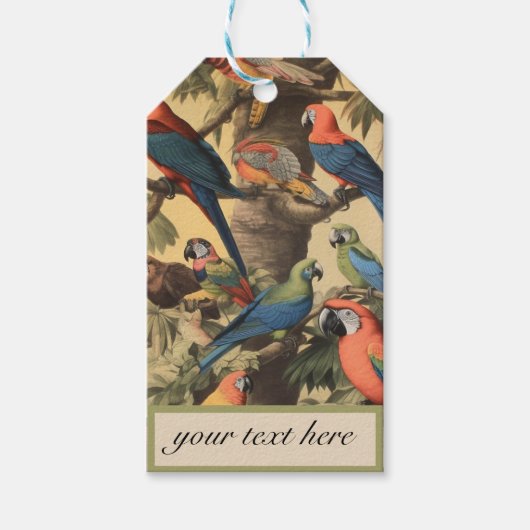 Vintage botanische Szenendarstellungen anpassbar Geschenkanhänger (Vorderseite)