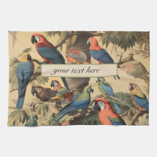 Vintage botanische Szenendarstellungen anpassbar Geschirrtuch (Horizontal)