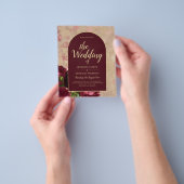 Vintage botanische tiefe Rote Rosen Hochzeitsgold Flyer (Gruppe)