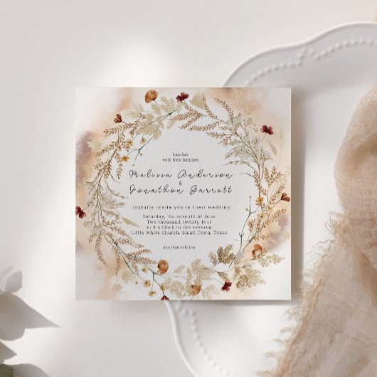 Vintage botanische Tiny Floral Hochzeit Einladung