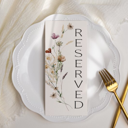 Vintage botanische Tiny Floral reserviert Sitzplät Menükarte
