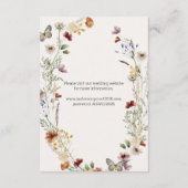 Vintage Botanische Tiny Floral Wedding Begleitkarte (Rückseite)