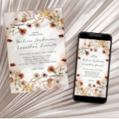 Vintage Botanische Tiny Floral Wedding Einladung