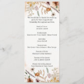 Vintage Botanische Tiny Floral Wedding Programm (Rückseite)