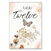 Vintage Botanische Tischnummer Tiny Floral Wedding (Rückseite)