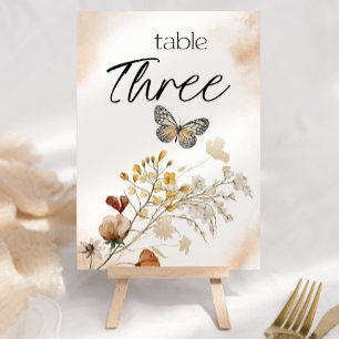 Vintage Botanische Tischnummer Tiny Floral Wedding