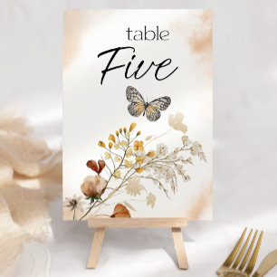 Vintage Botanische Tischnummer Tiny Floral Wedding