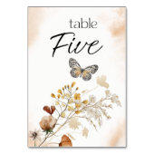 Vintage Botanische Tischnummer Tiny Floral Wedding (Vorderseite)