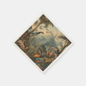 Vintage botanische Toukane und Blume, individuell  Serviette (Ecke)