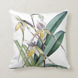 Vintage botanische tropische Orchideen-Blumen mit Kissen