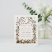 Vintage botanische und Pilze Freundlichkeit Einladung (Stehend Vorderseite)