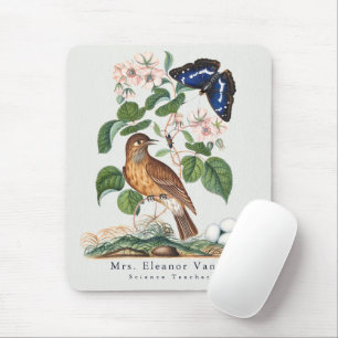 Vintage Botanische Vogel Individuelle Lehrkraft Na Mousepad
