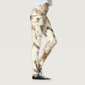 Vintage Botanische Vögel Leggings (Rechts)