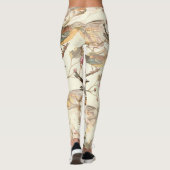 Vintage Botanische Vögel Leggings (Rückseite)