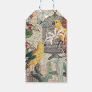 Vintage Botanische Vogel Natur Antiquität Tropisch Geschenkanhänger