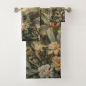 Vintage botanische Vogelarten Blume im Paradies Badhandtuch Set (Insitu)