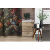 Vintage botanische Vogelarten Blume im Paradies Duschvorhang